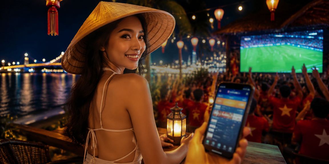 Người dùng vùng Đồng bằng sông Cửu Long với nón lá theo dõi kèo thể thao trực tiếp